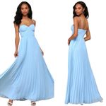 Lulus NWT  Admirable Elegance Light Blue Pleated Bustier Maxi Dress Size Small Photo 9