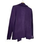 White + Warren Purple Cashmere Trapeze Cardigan Size L Photo 4