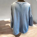 J. Jill pure 100% cotton FrenchTerry sweatshirt 3/4 balloon sleeve XLP Blue Size undefined Photo 2