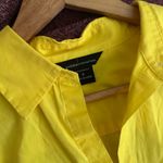 Moda International Yellow Button Up Blouse Size Small Photo 3