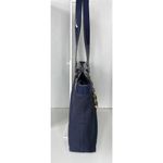 Tory Burch  Canvas Jane Tote navy patient leather Shoulder Bag Photo 9