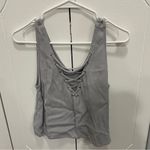 Forever 21 Grey Lace Up Tank Crop Top Photo 2