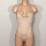 Kenneth Cole nude crochet swimsuit. Photo 2