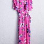 Rachel Rachel Roy Pink Floral Cold Shoulder Ruffle Maxi Dress Size 6 Photo 8