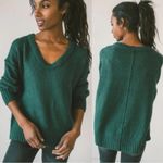 Free People  Retro 90s Brookside Slouchy Tunic Sweater Pine Forest Green Large Photo 2
