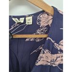 Roxy  Bright Daylight Short Sleeve Maxi Dress Floral Print Small Blue & Pink Boho Photo 2