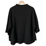 Frank & Eileen Effie Long-Sleeve Funnel Neck Capelet Black Triple Fleece Size L Photo 2