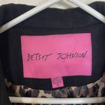 Betsey Johnson  Black Coat Corset Style Peplum Wool Blend Peacoat Size 10 Photo 3