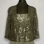 Atelier Danielle Gray Embellished Midi Dress Size 8 Photo 5