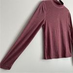 Madewell NWT Size Small Semi-Sheer Mockneck Tee Hthr Merlot Style NN260 Photo 6