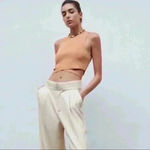 ZARA  Orange‎ Cut Out Crop Top Photo 1