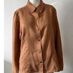 Emma James Liz Claiborne Faux Suede Brown Button-Up Western Shirt Size 14 Photo 0