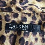 Ralph Lauren  Animal Print‎ Pajama Top Embroidered Crest Logo Leopard Size L Photo 7