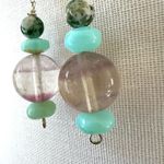 Green/blue/purple stone drop earrings Blue Photo 1