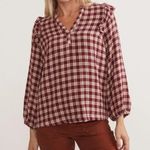 Marine layer  Jamie Gingham Ruffle Top Size S Photo 0