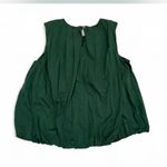 Madewell Sleeveless Crewneck pleated Top Summit Green Christmas holiday party Photo 2