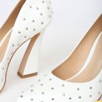 Schutz  Belmira White Stud Leather Pumps wedding bride Photo 2