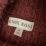 Knox Rose  Womens Sweater Mauve Eyelash Boho Mock Neck Crochet Boxy Soft Size M Photo 3