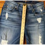 7 For All Mankind Medium Wash Distressed "The Ankle Skinny" Blue Jeans, Size 26 Photo 9