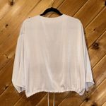 Sugar Lips NWT Sugar + Lips blush tan zip front vneck blouse Photo 3