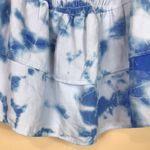 NWOT Miken Swim Women’s Tie Dye Blue White Smocked Tiered Ruffle Beach Skirt Size M Photo 2