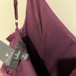 Lulus  Dress Pure Poise Dark Purple 3D Embroidered Tulle Midi Medium NWT Photo 8
