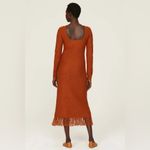 Pamela Love Orange Fringe Sweater Dress Size M Photo 3