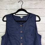 J Crew Factory Navy Button Front Vest Size Large Blue Photo 2