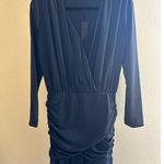 Krisa Revolve Los Angeles Long Sleeve Surplice Mini Dress in Dark Navy Size S Photo 1
