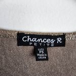 Chances R Shimmery Top Gold Metallic Faux Pearls Rhinestones Stretch Size SP Photo 1