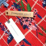 Anthropologie Conditions apply- smocked peplum tank top red w/floral print NWT Photo 8