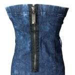 Apple Bottoms Vintage Bodycon Strapless Faded Denim Mini Dress Photo 4