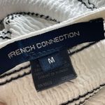 French Connection | White Striped Textured Balloon Sleeve Top Sz M Photo 7