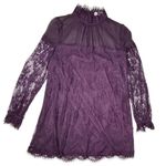 Likely Revolve NYC Purple Lace Mini Dress Long Sleeve Size 10 Sheer Plum ($278) Photo 8