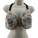 Cacique Lane Bryant White Orange Floral T-shirt Bra Black Lace Back 42D Photo 0