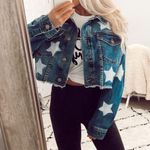 Cropped Star Denim Jacket Size M Photo 0