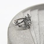 Tropical Hawaiian Plumeria Ring Silver Photo 4