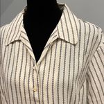 Covington Striped Button-Up Women's Top large with ruffle cuffs Photo 1