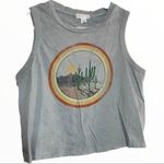 Full Tilt Crop Top 100% Cotton Tank Desert Cactus Dusty Gray Medium Photo 0