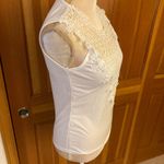 New Lavishly Paris Women’s Designer Laced Halter Bandeau Style Blouse. Small White Photo 5