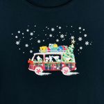 Karen Scott  Medium Top Holiday Van w/ Dogs Festive Christmas Long Sleeve Stretch Photo 2