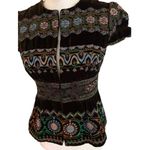 Nanette Lepore  Size 4 Fully Embroidered Velvet Jacket Boho Lined Cap Sleeves Photo 1