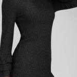 Lulus Rooney Heather Dark Grey Flounce Sleeve Bodycon Sweater Dress Size L Photo 0