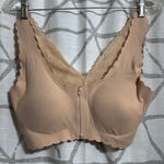 Seamless Nude Lace Trim Bra Tan Size 3X Photo 0