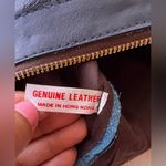 VKK dark blue black leather pouch/wristlet zipper Genuine Leather lightweight Photo 3