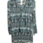 La Blanca  Women Size XS Tunic Multicolor Cover Up Blouse Shirt Tassel Semi Sheer Photo 0