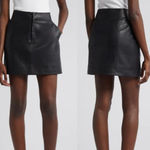 Treasure & Bond Faux Leather A-Line Mini Skirt Black Women's Size Large Photo 1