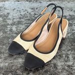 ASOS Cream/Black Summer Block Heel Slingback Size 8 Photo 0