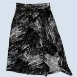 Michael Kors 🌙  Marble Swirl Abstract Midi Skirt in Black White Photo 0