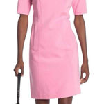 Trina Turk Kiosk Pink Shift Dress size 0 Short Sleeves Crew Neck Photo 0